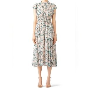 Shoshana Triana Midi Dress in Blush Floral Garden Size 8